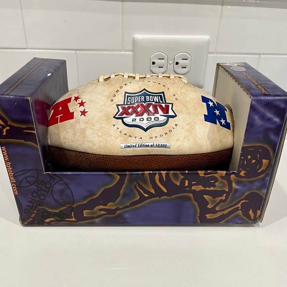 Super Bowl XXXIV Football!  New In Box Limited Edition Of 10,000. - Picture 1 of 7